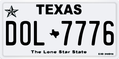 TX license plate DOL7776