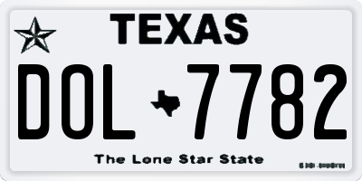 TX license plate DOL7782