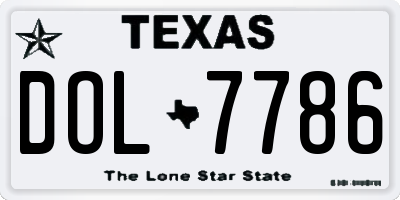 TX license plate DOL7786