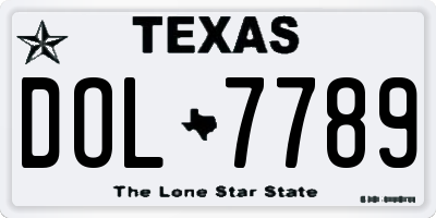 TX license plate DOL7789