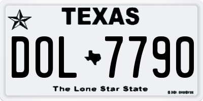 TX license plate DOL7790