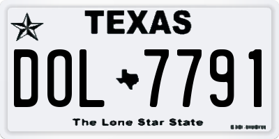 TX license plate DOL7791