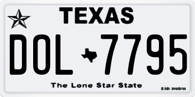 TX license plate DOL7795