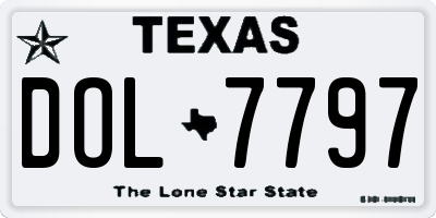 TX license plate DOL7797