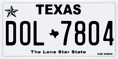 TX license plate DOL7804