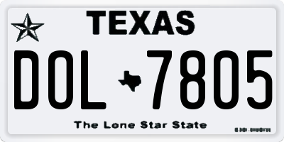 TX license plate DOL7805