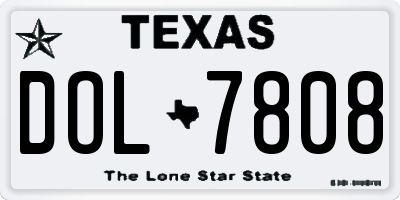 TX license plate DOL7808