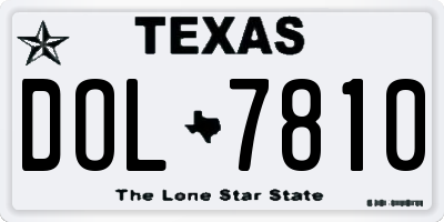 TX license plate DOL7810