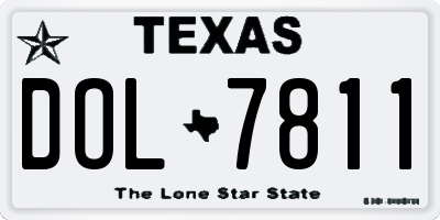 TX license plate DOL7811