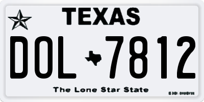 TX license plate DOL7812