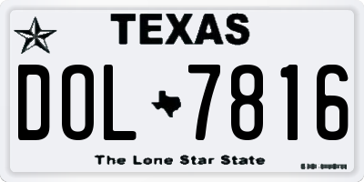 TX license plate DOL7816