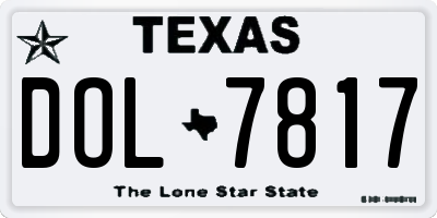 TX license plate DOL7817
