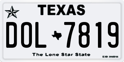 TX license plate DOL7819