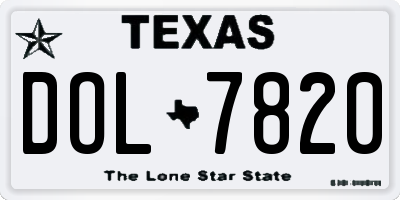 TX license plate DOL7820