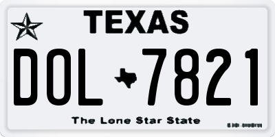 TX license plate DOL7821