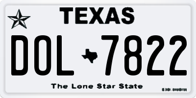 TX license plate DOL7822
