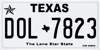 TX license plate DOL7823