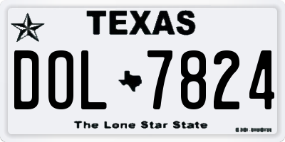 TX license plate DOL7824