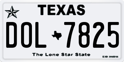 TX license plate DOL7825