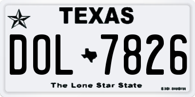 TX license plate DOL7826