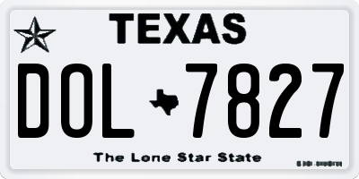 TX license plate DOL7827