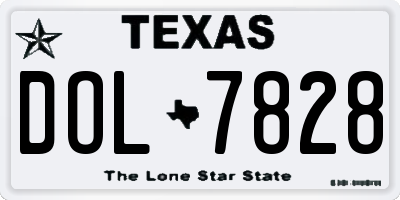 TX license plate DOL7828