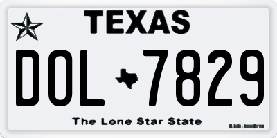 TX license plate DOL7829