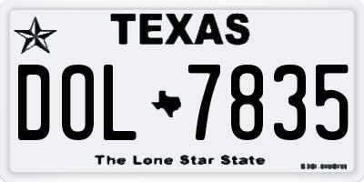 TX license plate DOL7835