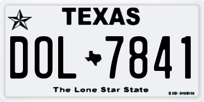 TX license plate DOL7841