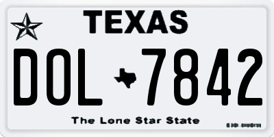 TX license plate DOL7842