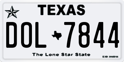 TX license plate DOL7844