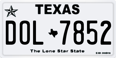TX license plate DOL7852
