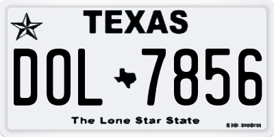 TX license plate DOL7856