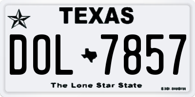 TX license plate DOL7857
