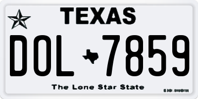 TX license plate DOL7859