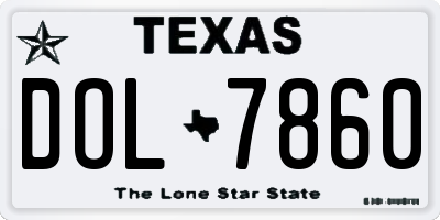 TX license plate DOL7860