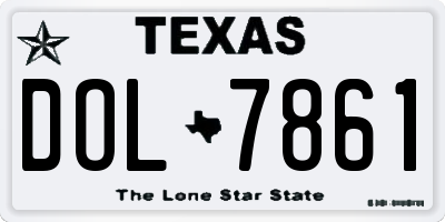 TX license plate DOL7861