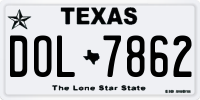 TX license plate DOL7862