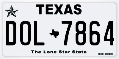 TX license plate DOL7864