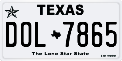 TX license plate DOL7865