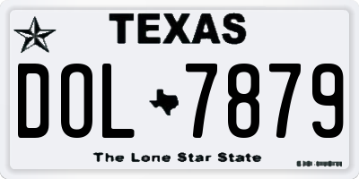 TX license plate DOL7879