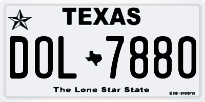 TX license plate DOL7880