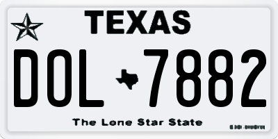 TX license plate DOL7882