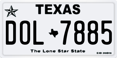 TX license plate DOL7885