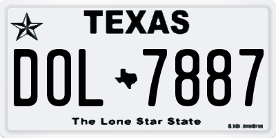 TX license plate DOL7887