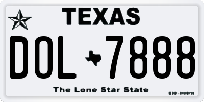 TX license plate DOL7888