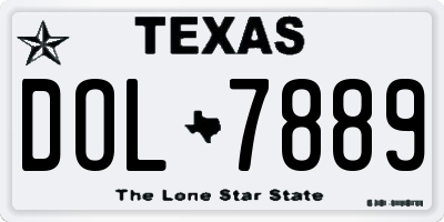 TX license plate DOL7889