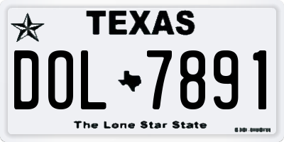 TX license plate DOL7891