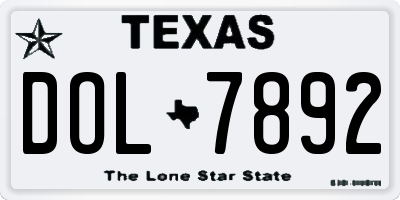 TX license plate DOL7892