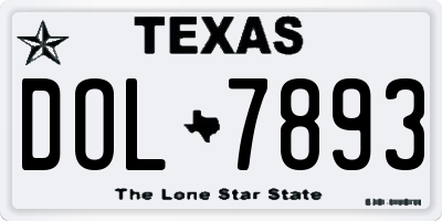 TX license plate DOL7893